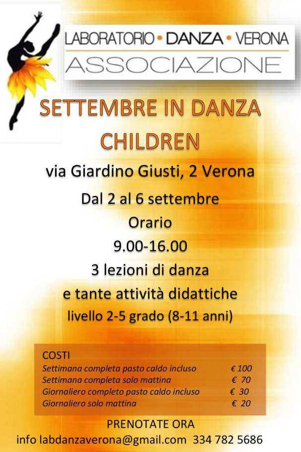 Cartolina Settembre in danza children